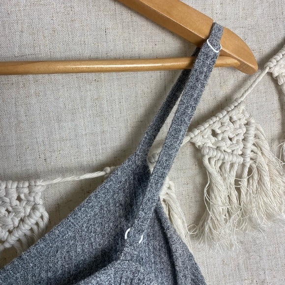 Gap Sleeveless Light Grey Knit Fitted Body con Midi Dress Size Medium - Picture 6 of 8